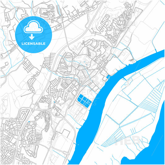 Póvoa de Santa Iria, Lisbon, Portugal, city map with high quality roads.