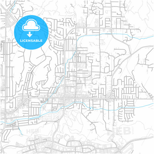 Poway, California, United States, city map with high quality roads.