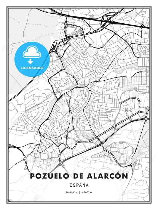 Pozuelo de Alarcón, Spain, Modern Print Template in Various Formats - HEBSTREITS Sketches