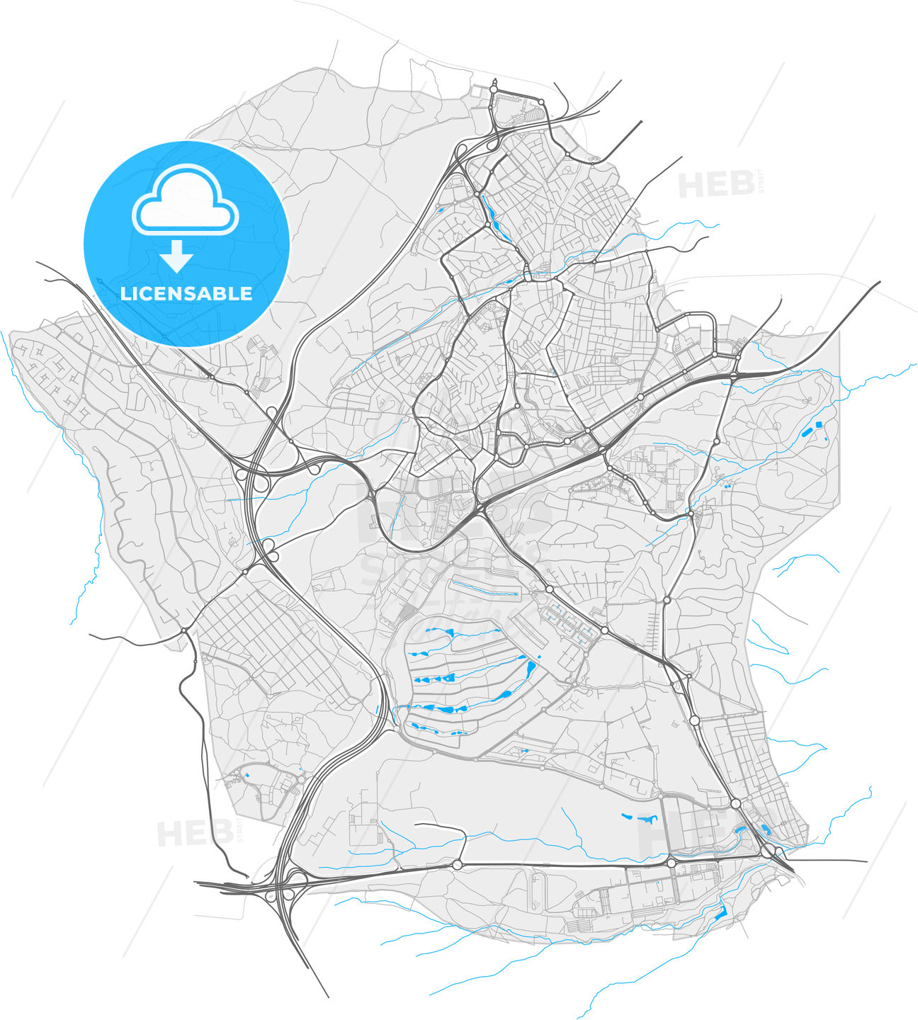 Pozuelo de Alarcón, Madrid, Spain, high quality vector map