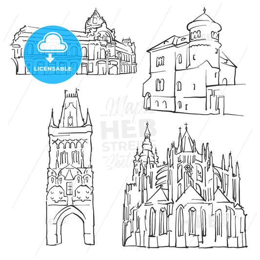 Prague Czech Republic Famous Buildings – instant download