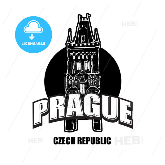 Prague, Czech Republic, black and white logo – instant download