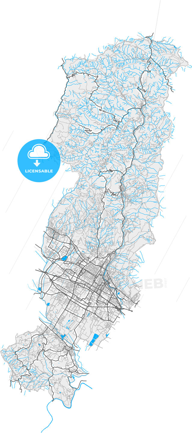 Prato, Tuscany, Italy, high quality vector map