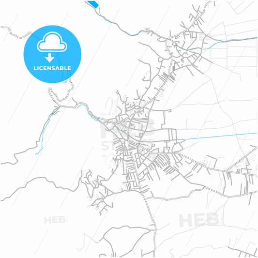 Preševo, Pčinja, Serbia, city map with high quality roads.