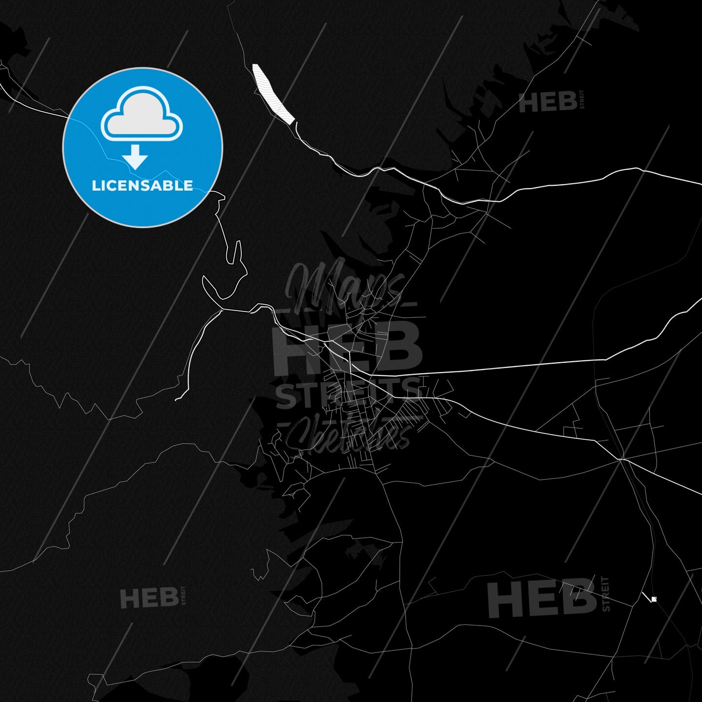 Preševo, Serbia Pdf Vector Map Black And White – HEBSTREITS