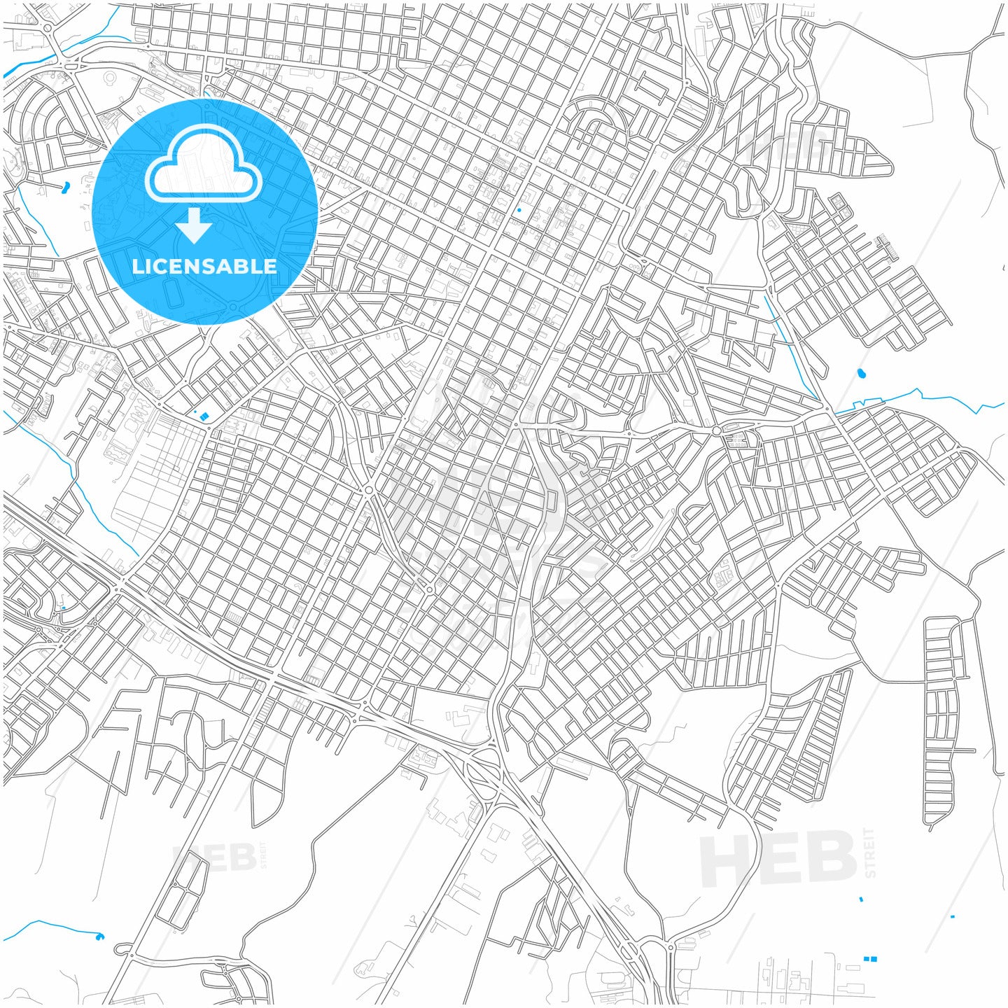 Presidente Prudente, Brazil, city map with high quality roads.