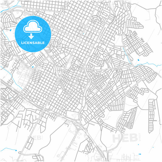 Presidente Prudente, Brazil, city map with high quality roads.