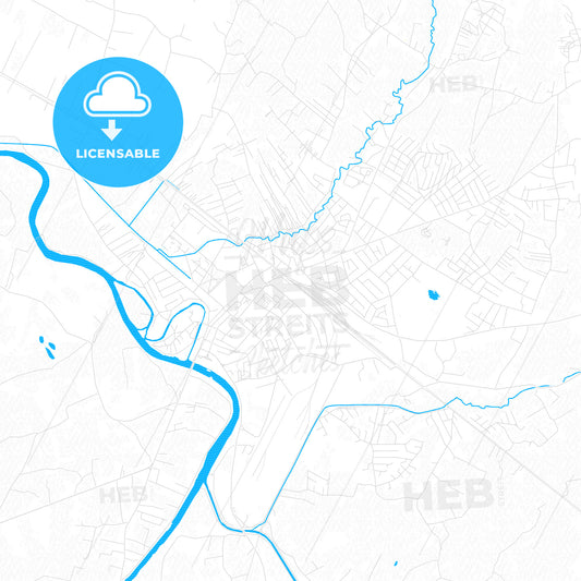 Prijedor, Bosnia and Herzegovina PDF vector map with water in focus
