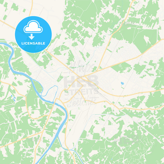 Prijedor, Bosnia and Herzegovina Vector Map - Classic Colors