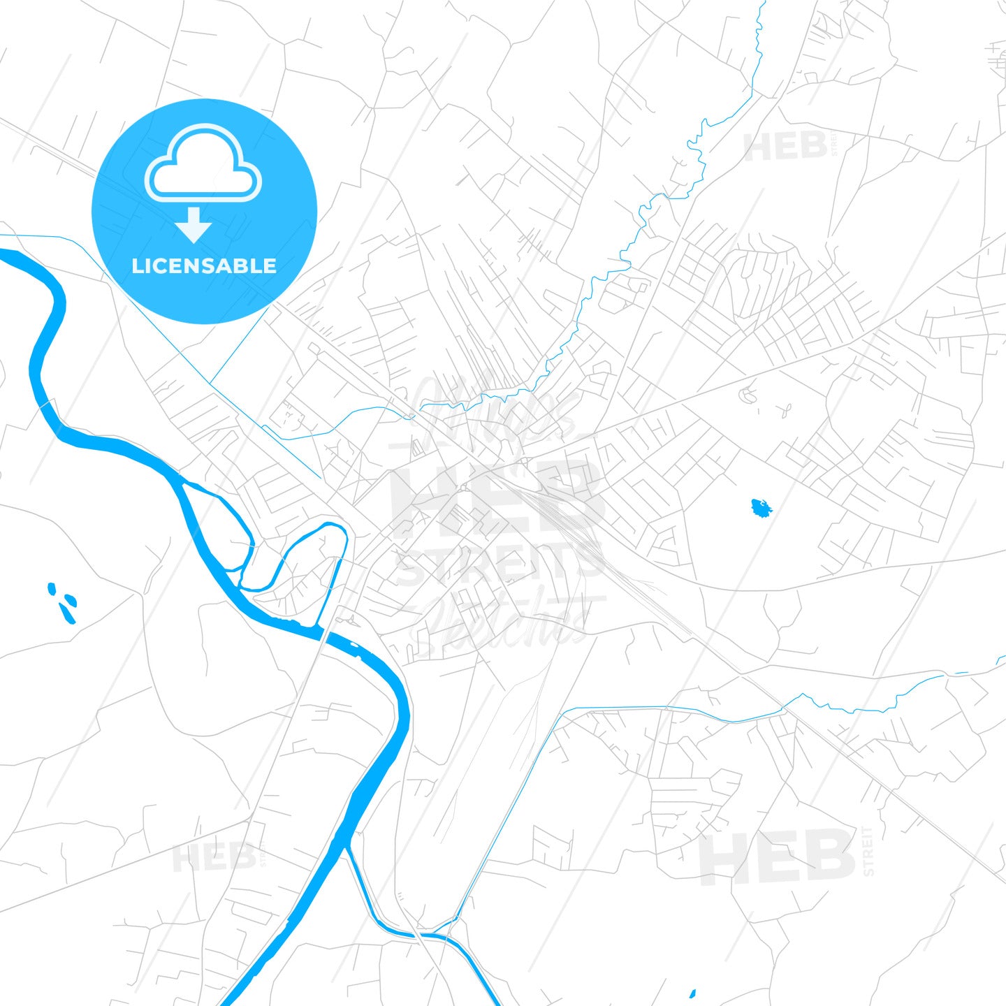 Prijedor, Bosnia and Herzegovina bright two-toned vector map