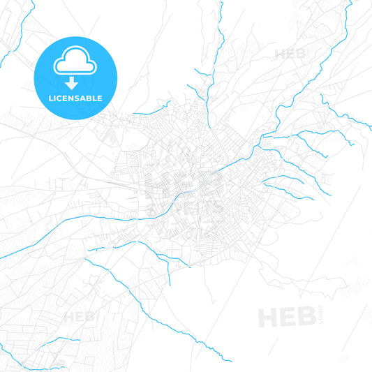 Prilep, North Macedonia PDF vector map with water in focus