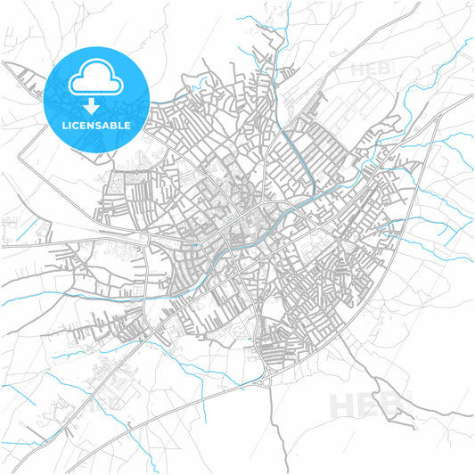 Prilep, North Macedonia, city map with high quality roads.