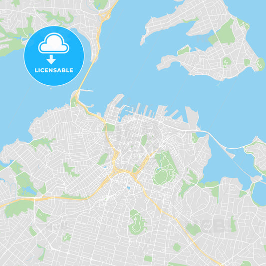 Printable map of Auckland, New Zealand