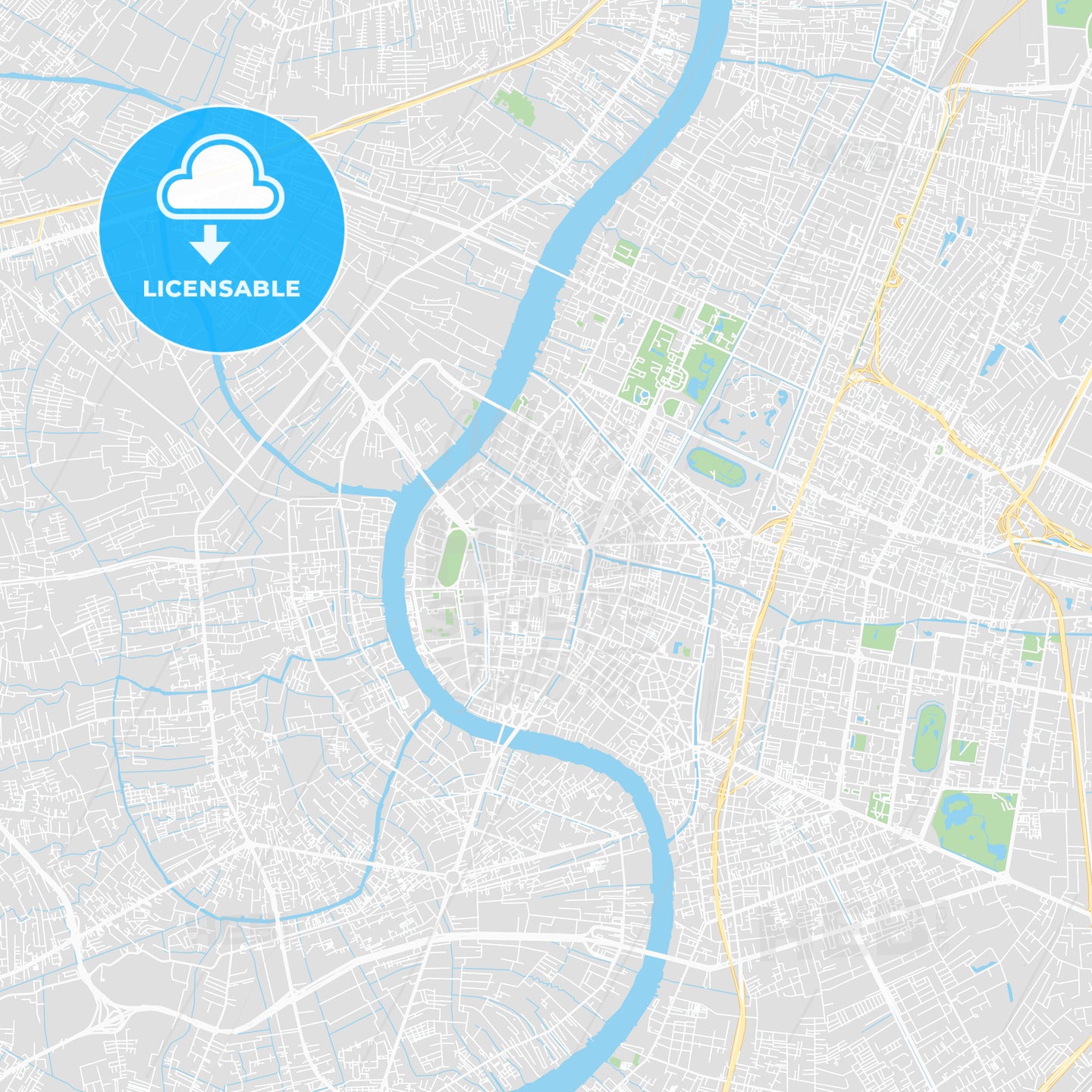 Printable map of Bangkok, Thailand