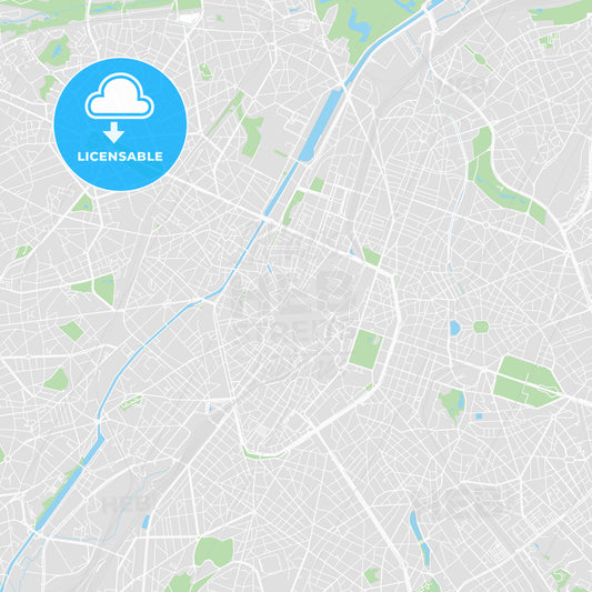 Printable map of Brussels, Belgium