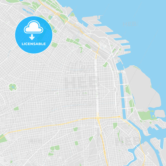 Printable map of Buenos Aires City, Argentina