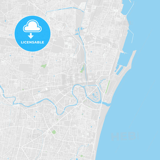 Printable map of Chennai, India
