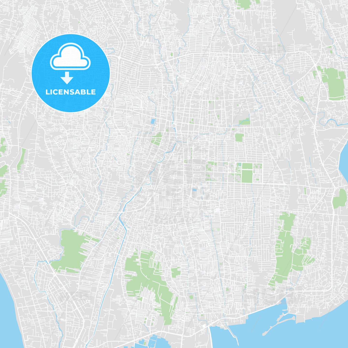 Printable map of Denpasar, Indonesia