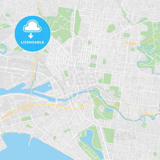 Printable map of Melbourne, Australia