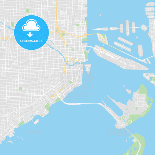 Printable map of Miami, United States