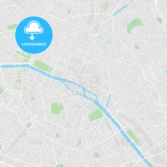 Printable map of Paris, France