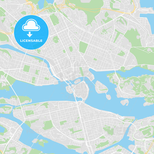 Printable map of Stockholm, Sweden