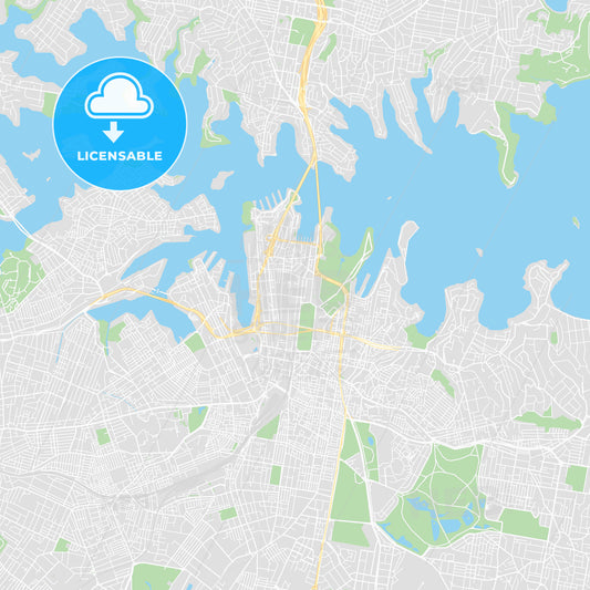 Printable map of Sydney, Australia