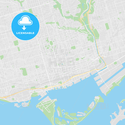 Printable map of Toronto, Canada