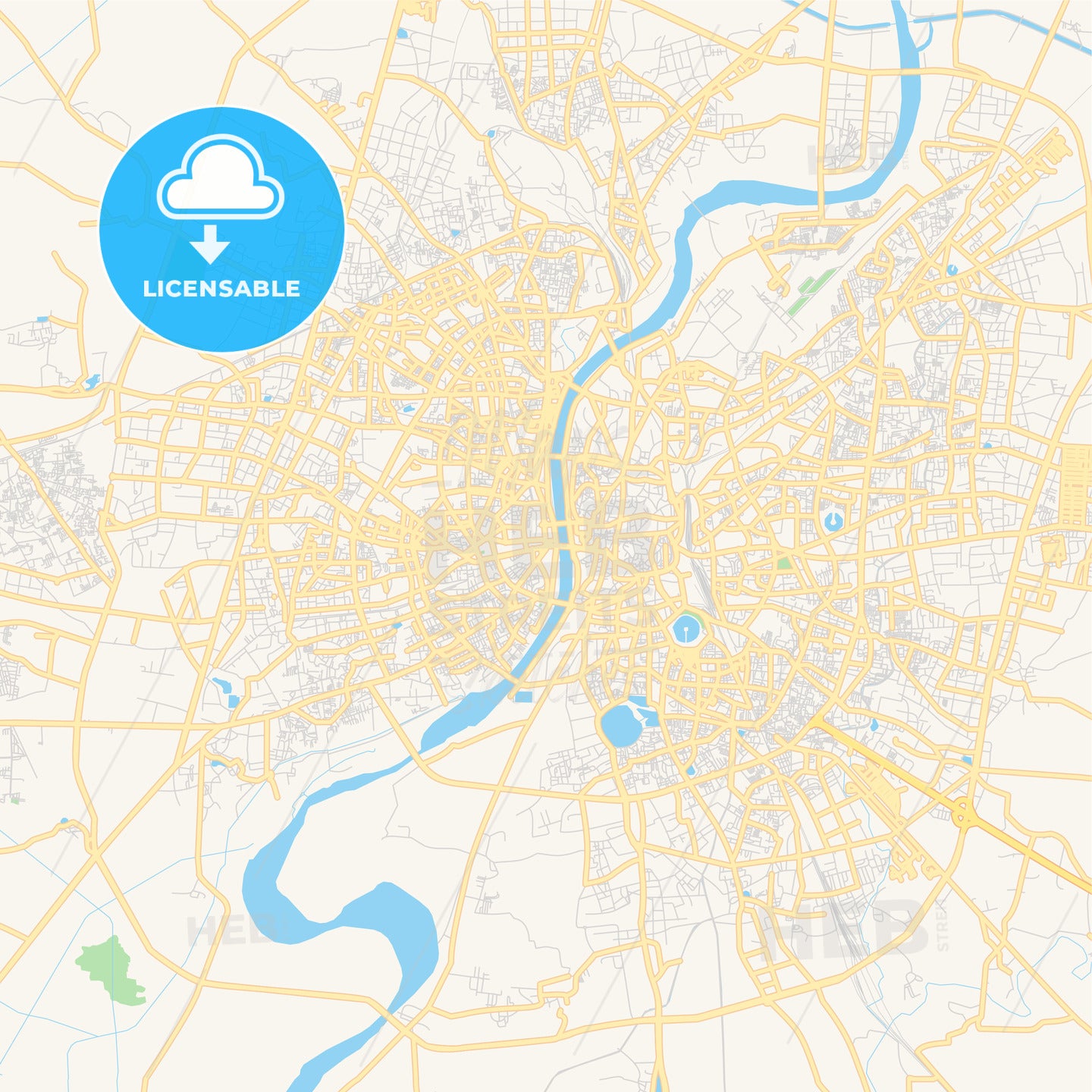 Printable street map of Ahmedabad, India