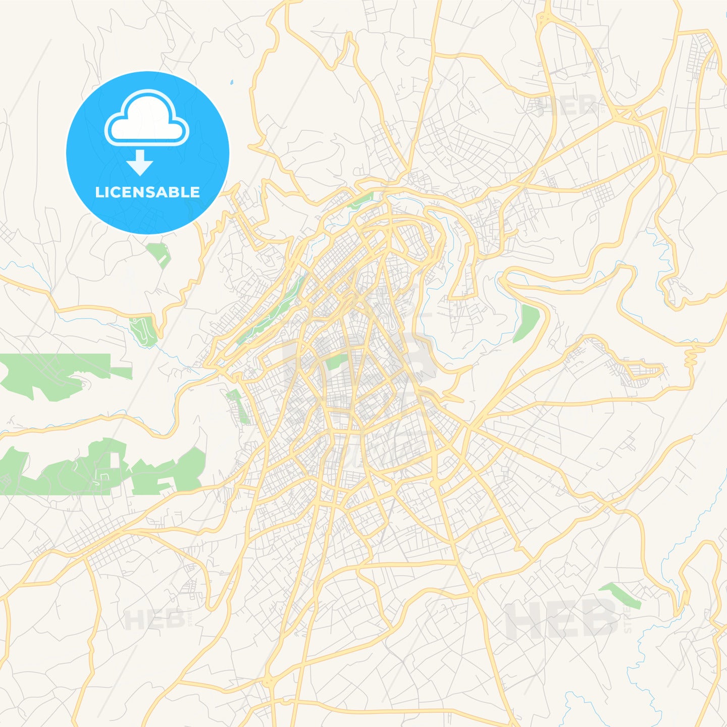 Printable street map of Ambato, Ecuador