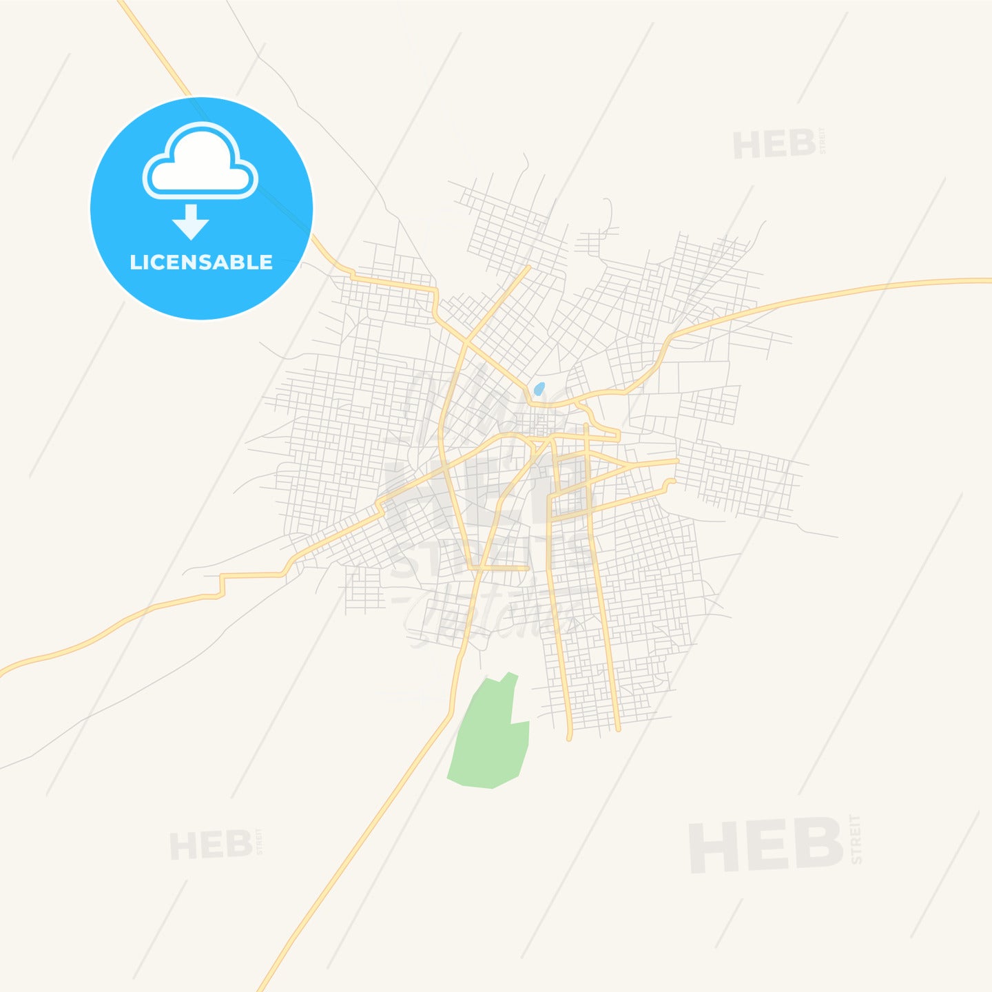 Printable street map of An Nuhud, Sudan