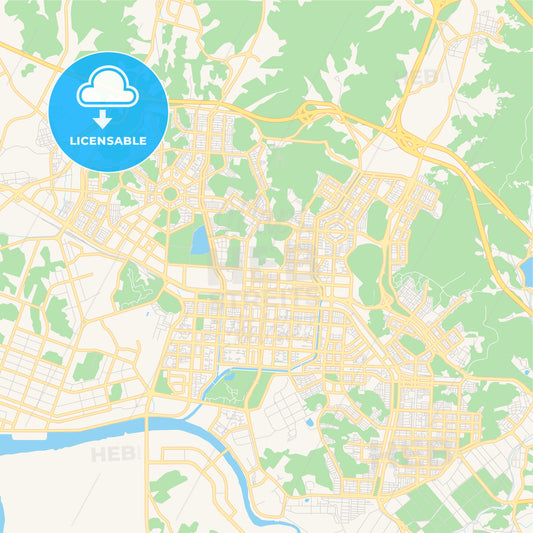 Printable street map of Ansan, South Korea