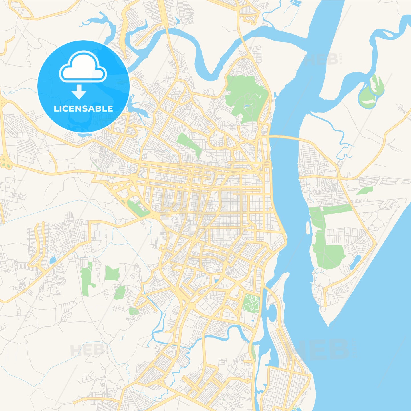 Printable street map of Aracaju, Brazil