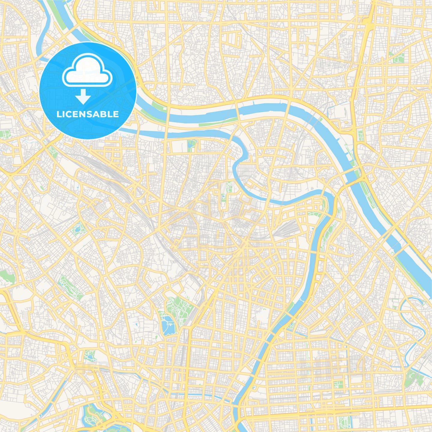 Printable street map of Arakawa, Japan