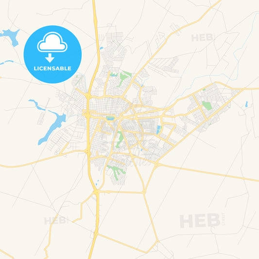 Printable street map of Araras, Brazil