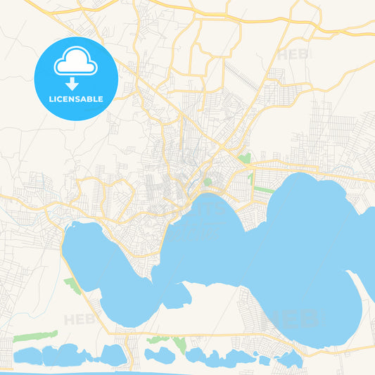 Printable street map of Araruama, Brazil