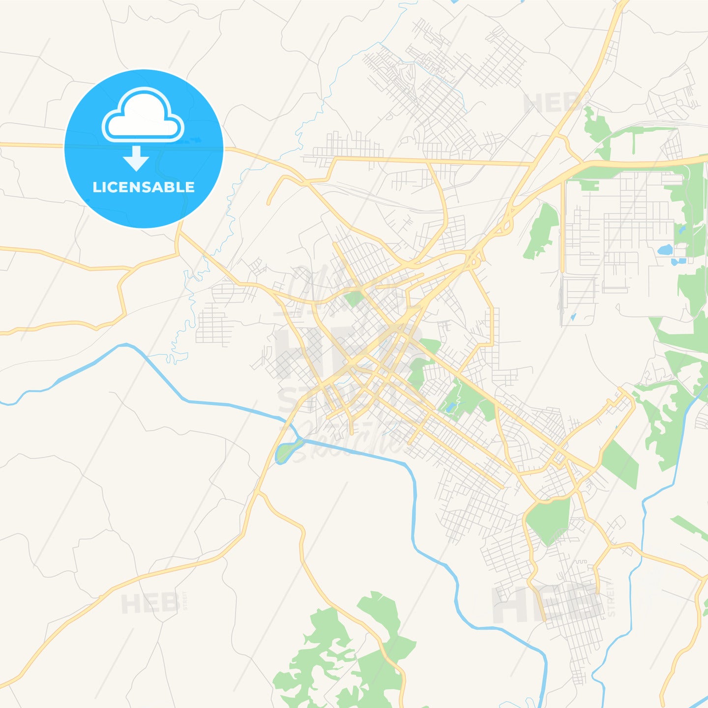 Printable street map of Araucaria, Brazil