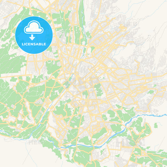 Printable street map of Arequipa, Peru