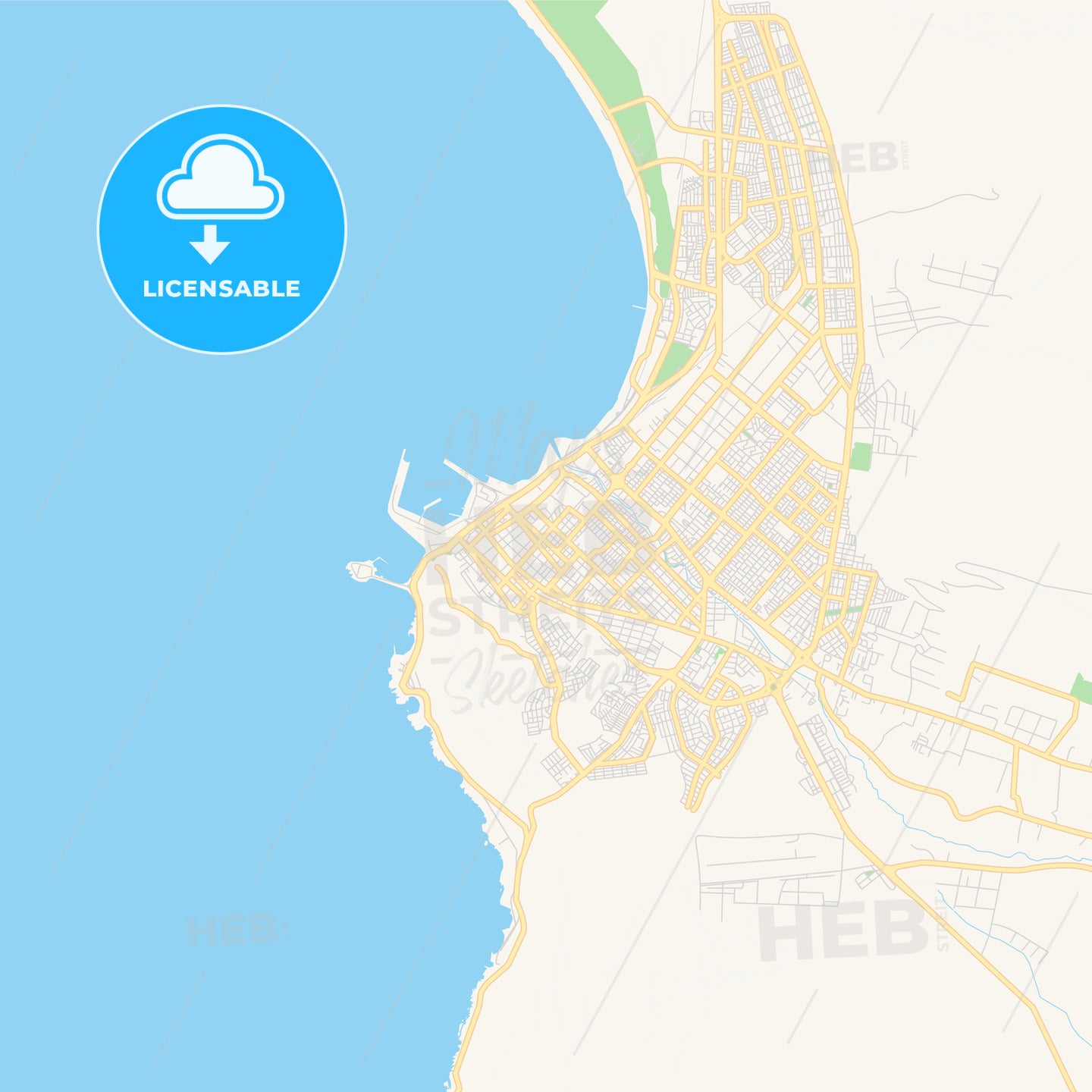 Printable street map of Arica, Chile