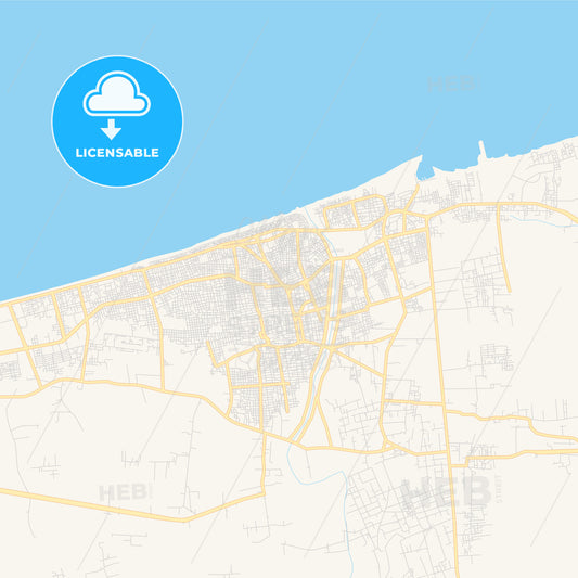 Printable street map of Arish, Egypt