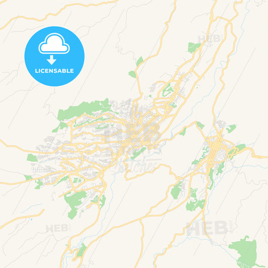 Printable street map of Armenia, Colombia