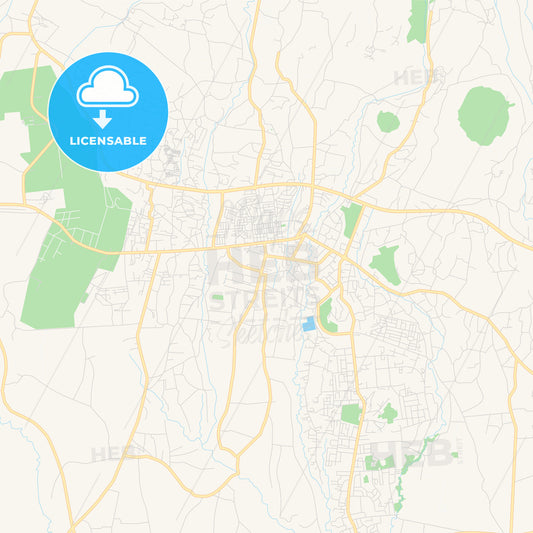 Printable street map of Arusha, Tanzania