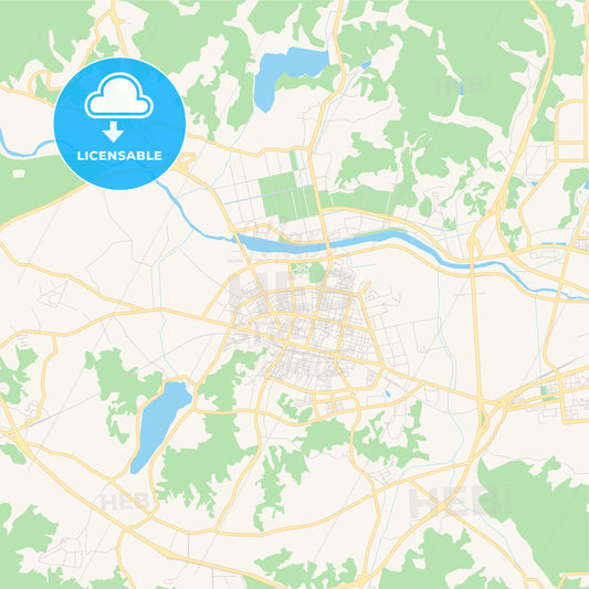 Printable street map of Asan, South Korea