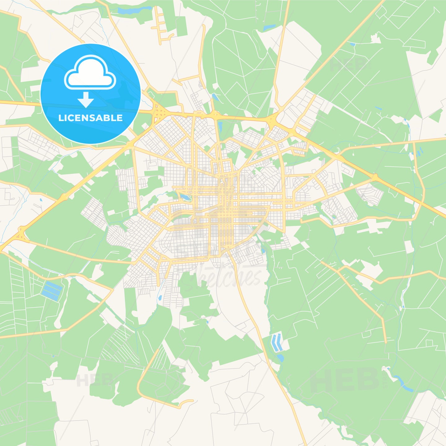 Printable street map of Assis, Brazil