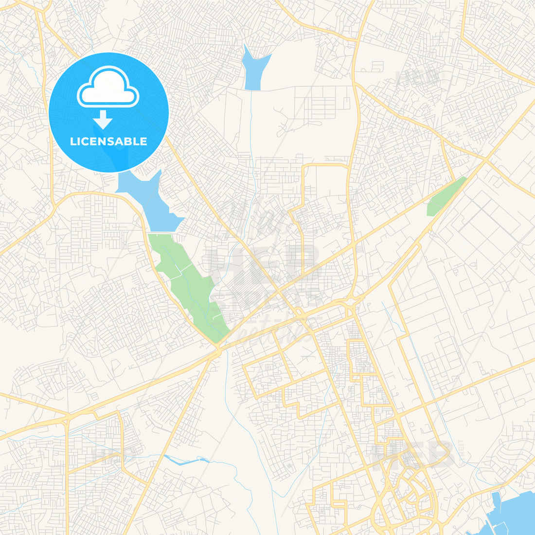 Printable street map of Atsiaman, Ghana - HEBSTREITS