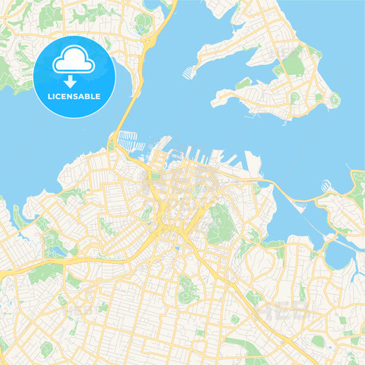 Printable street map of Auckland, New Zealand