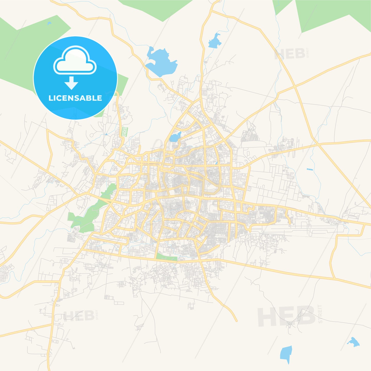 Printable street map of Aurangabad, India