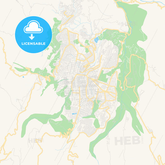 Printable street map of Ayacucho, Peru