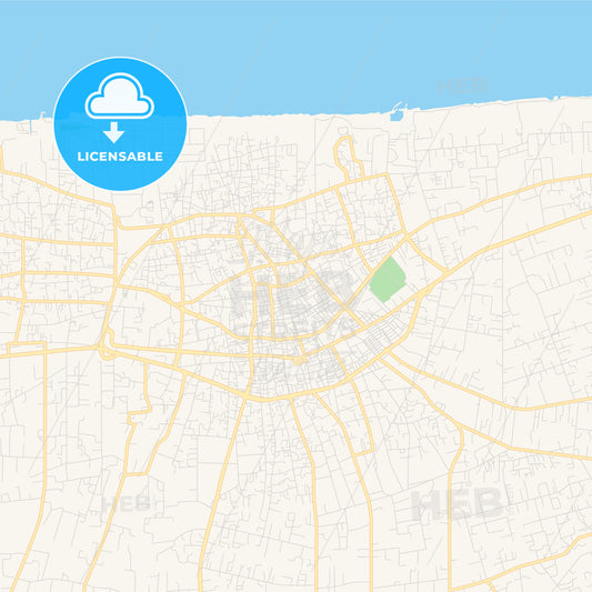 Printable street map of Az Zawiyah, Libya