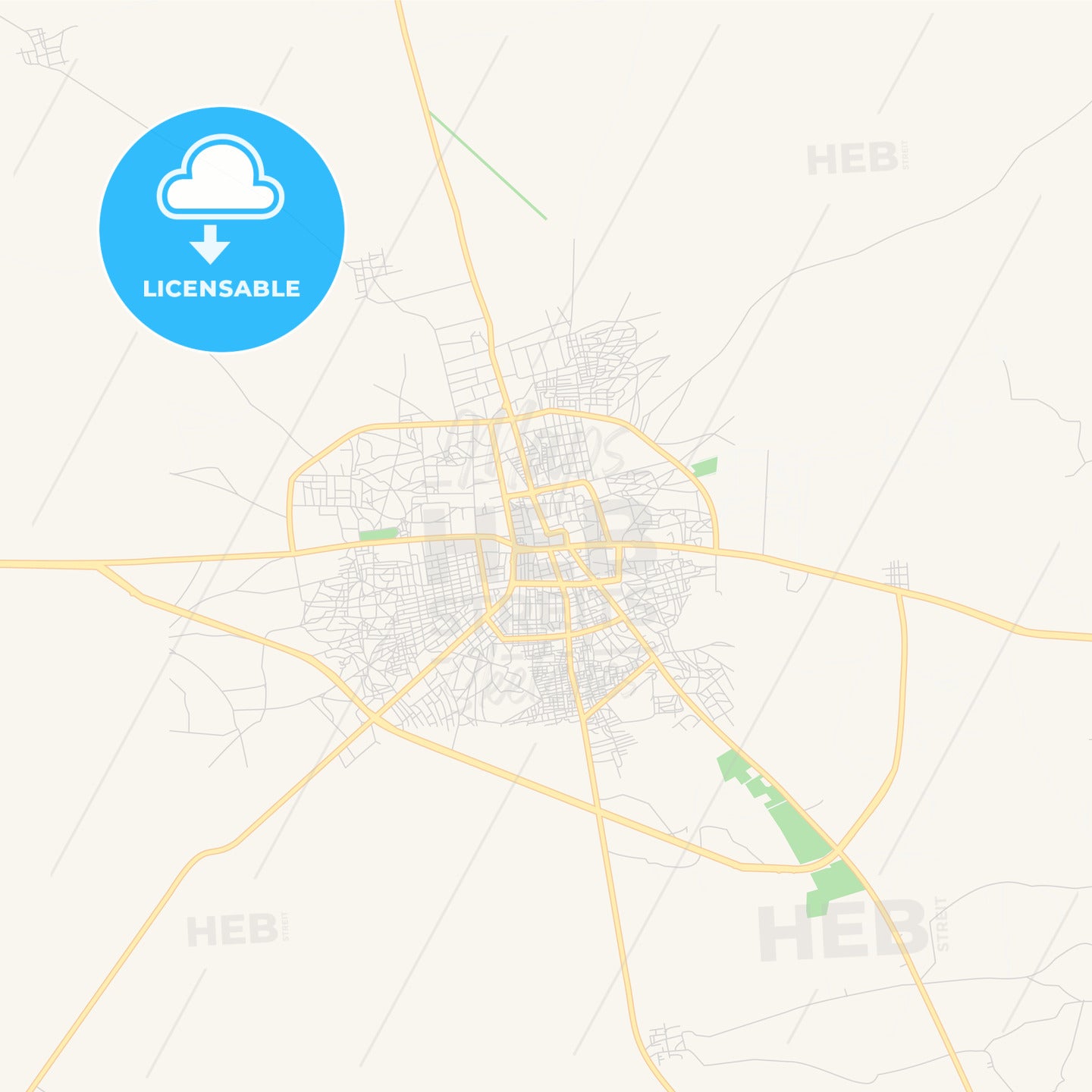 Printable street map of Azare, Nigeria